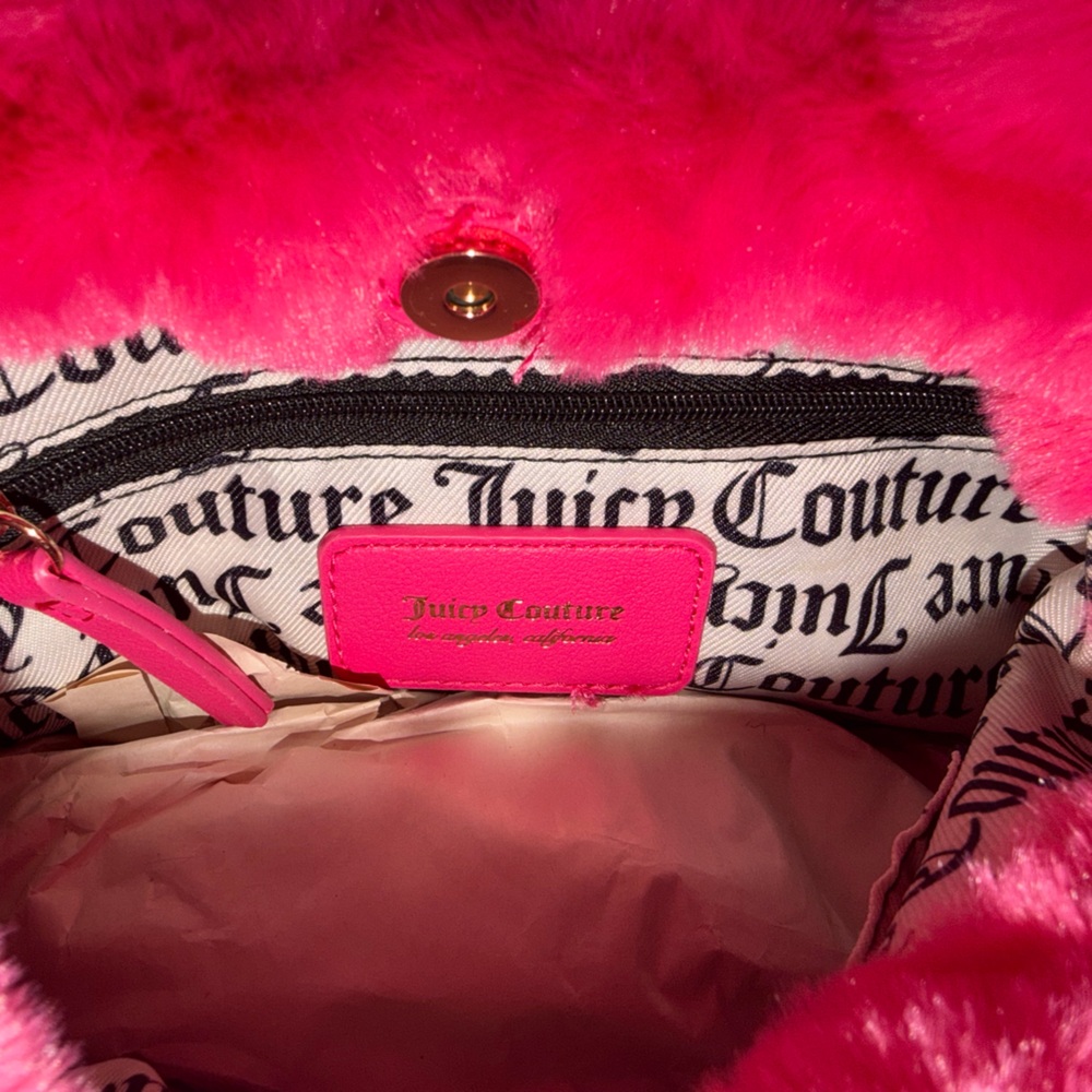Juicy Couture Free Love Fluffy Mini Tote Or Crossbody Removable Strap NWT - Picture 7 of 9
